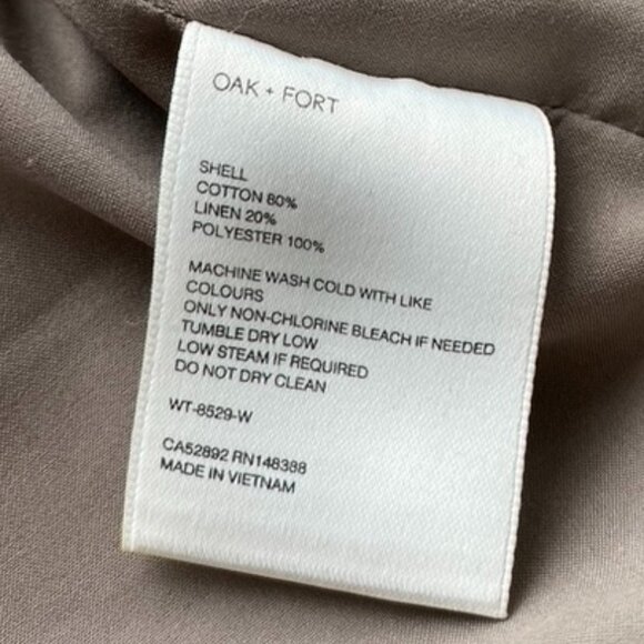 Oak + Fort Linen Blend Suiting Vest - Picture 3 of 5